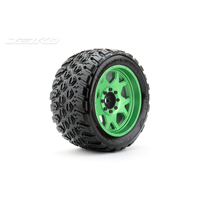 Jetko 1/5 XMT EX-KING COBRA Tyres (Claw Rim/Metal Green/Medium Soft/Belted/24mm) [5802CGMSGBB1]