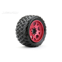 Jetko 1/5 XMT EX-KING COBRA Tyres (Claw Rim/Metal Red/Medium Soft/Belted/24mm) [5802CRMSGBB1]