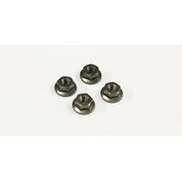 Kyosho Nut(M4x4.5)Flanged (Aluminum/Gunmetal/4p