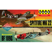 Lindberg HL445 1/72 Spitfire/Me109 - 2 Pack  Plastic Model Kit - LIHL445