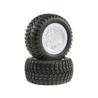 Losi White Wheel and Tire Mounted (2), 22S ST - LOS43023