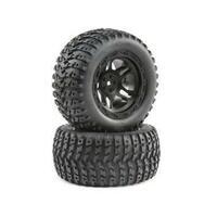 Losi Black Wheel and Tire Mounted (2), 22S ST - LOS43024