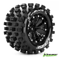 MT-Rock 2.8 tyre w/rim Black 12mm hex - LT3275BH