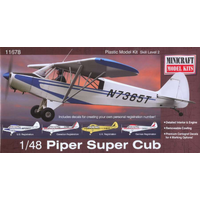 Minicraft 11678 1/48 Piper Super Cub with 4 Marking Options Plastic Model Kit - MI11678