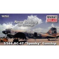 Minicraft 14732 1/144 AC-47D "Spooky" (new tooling for gunship) Plastic Model Kit - MI14732