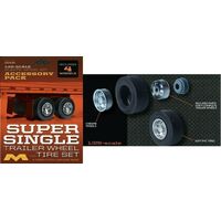 Moebius 1/25 Super Single Trailer Wheel & Tire Set Plastic Model Kit