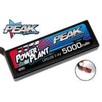 Peak Racing Power Plant  Lipo 5000 7.4 V 45C (Black case, Deans Plug) 2S/2CELL - PEK00545