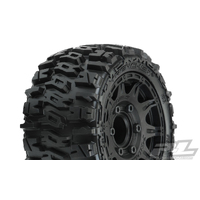 TRENCHER LP 2.8" ALL TERRAIN TIRES MOUNTED ON RAID BLACK WHEELS (2) FOR STAMPEDE/RUSTLER 2WD & 4WD FR&RR