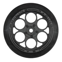 Showtime Front Runner 2.2"/2.7" Black Front Drag Racing 12mm Hex Wheels (2) for Losi® 22S™ No Prep Drag Car, Slash® 2wd & AE DR10 (using Pro-Line 2.2"