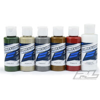 PRO-LINE RC BODY PAINT MILITARY SET (6 PACK) - MIL SPEC GREEN, MOJAVE SAND, PRIMER GRAY, DARK EARTH, MARS RED OXIDE, MATTE CLEAR - PR6323-04