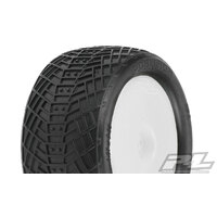 Positron 2.2" MC (Clay) Off-Road Buggy Tires Mounted for 1:10 Buggy Rear, on Velocity Hex Rear White Wheels - PR8256-13