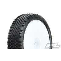 PROLINE PRISM 2.2" 2WD Z3 (MEDIUM) OFF-ROAD CARPET BUGGY TIRES MOUNTED ON VELOCITY FRONT WHITE WHEELS (2) - PR8278-13