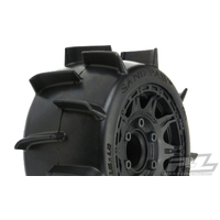 Proline Sand Paw LP 2.8in Tyres Mounted on Raid Black 6x30 Wheels, F/R, PR10160-10
