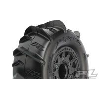 Proline Dumont Paddle SC 2.2in/3.0in Tyres Mounted on Raid Black Wheels, F/R, PR10185-10