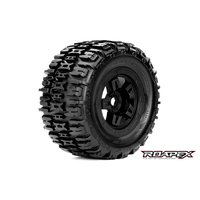 RENEGADE 1/8 MONSTER TRUCK TIRE BLACK WHEEL WITH 17MM HEX MOUNTED - R4001-B
