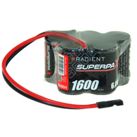 RADIENT SUPERPAX NIMH BATTERY 2/3A 6V 5-CELL 1600MAH 3-2 HUMP RECEIVER PACK