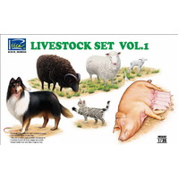 Riich Models RV35007 1/35 Livestock Set Vol.1 Plastic Model Kit - RI-RV35007