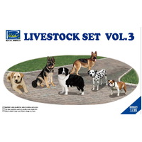 Riich Models RV35021 1/35 Livestock Set Vol.3 (six dogs) Plastic Model Kit - RI-RV35021