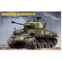 Ryefield 5028 1/35 Sherman M4A3E8 w/workable track links Plastic Model Kit - RM-5028
