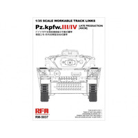Ryefield 5037 1/35 Workable track links for Pz.III/IV.late production (40cm) Plastic Model Kit - RM-5037