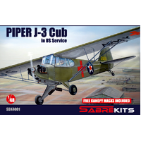 SabreKits 1/48 Piper J-3 Cub "US Service" Plastic Model Kit