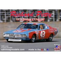 Salvinos J R 1/24 Richard Petty 1976 Dodge Charger with Vinyl Wrap Decals Plastic Model Kit
