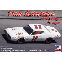 Salvinos J R 1/24 Petty Enterprises 1971 Dodge Charger Flathood Plastic Model Kit