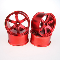 Speedline Wheel Rims 2.2 6 Spoke Offset 3 Chrome-Red 4PCS