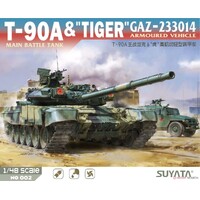 Suyata 1/48 T-90A Main Battle Tank & "Tiger" Gaz-233014 Armoured Vehicle Plastic Model Kit