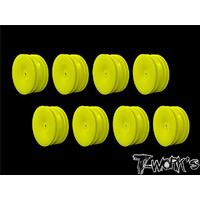 TWORKS 2.2" 12mm Hex  Front Wheel Yellow (B6.1/6.2/RB5/RB6/RB7/YZ2/XB2 ) 8pcs - TE-218-AY-8