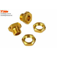 E6 Alum Gold Serrated wheel nut/adapter - TM505138SGD