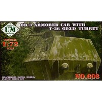 UM-MT 1/72 OB.-3 armored railway carriage with T-26 turret Plastic Model Kit
