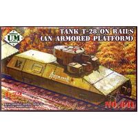 UM-MT 1/72 T-28 on rails (an armored platform) Plastic Model Kit