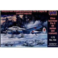 Unimodels 1/72 SOVIET WWII DIVE BOMBER Petlyakov Pe-2 ski series 55 Plastic Model Kit