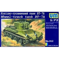 Unimodels 1/72 BT-7A w/artillery turret Plastic Model Kit