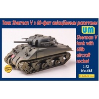 Unimodels 1/72 Sherman V tank with 60lb aircraft rocket Plastic Model Kit