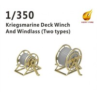Very Fire 1/350 Kriegsmarine deck winch and windlass 2 types (22 sets) Plastic Model Kit