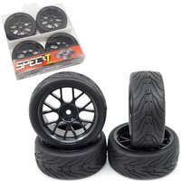 Yeah Racing Spec T CS Wheel Offset 3 Black w/Tire 4pcs For 1/10 Touring - WL-0109