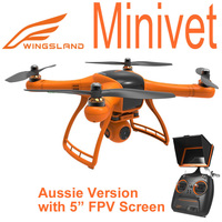 WINGSLAND MINIVET FPV QUAD W/ GPS CONTROL, 5" LCD SCREEN & 3 AXIS GIMBAL - WL-MINIVET