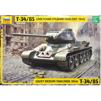 Zvezda 3687 1/35 Soviet Medium Tank T-34/85 (new molds) Plastic Model Kit - ZV3687