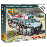 Zvezda 6102 1/100 German Panzer II Plastic Model Kit - ZV6102